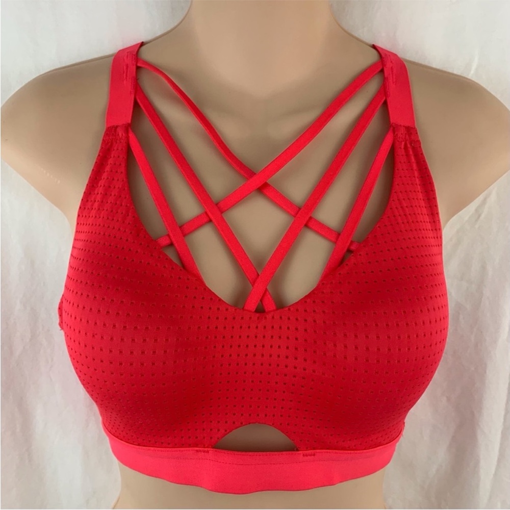 Victoria Secret Bright Coral Sport Cage Bra 34C. Brand new without tags